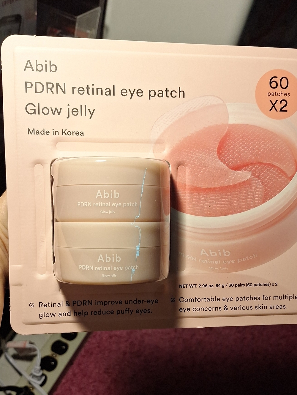 PDRN Retinal Eye Patch Glow Jelly — Pink Under-Eye Patches